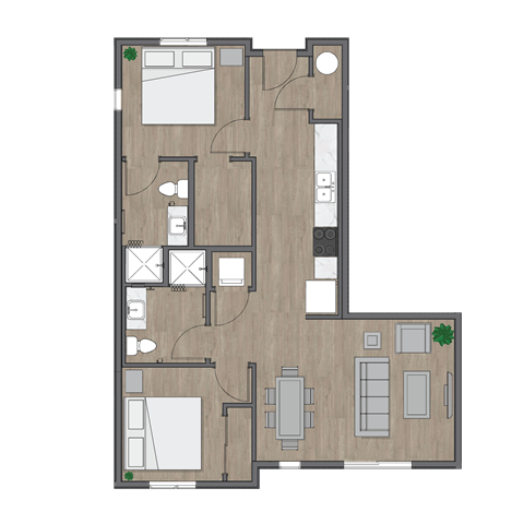 2B x 2B 2nd Ave Commons Floor Plan at SECOND AVE COMMONS | BRAND-NEW, Mesa, Arizona